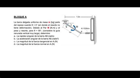 La Barra Delgada Uniforme De Masa M Kg Parte Del Reposo Cuando