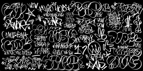 Graffiti Street Art Lettering Set Rap Royalty Free Vector