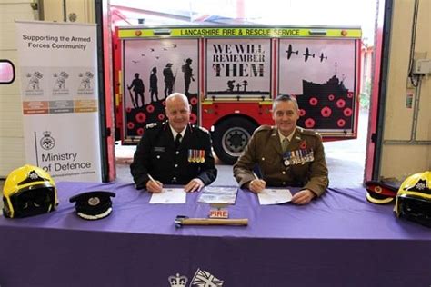 Lancashire Fire and Rescue Service pledges support for Lancashire’s armed forces and unveils a ...