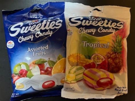 Bonart Sweeties Assorted And Tropical Fruit Chewy Candy Made With Real