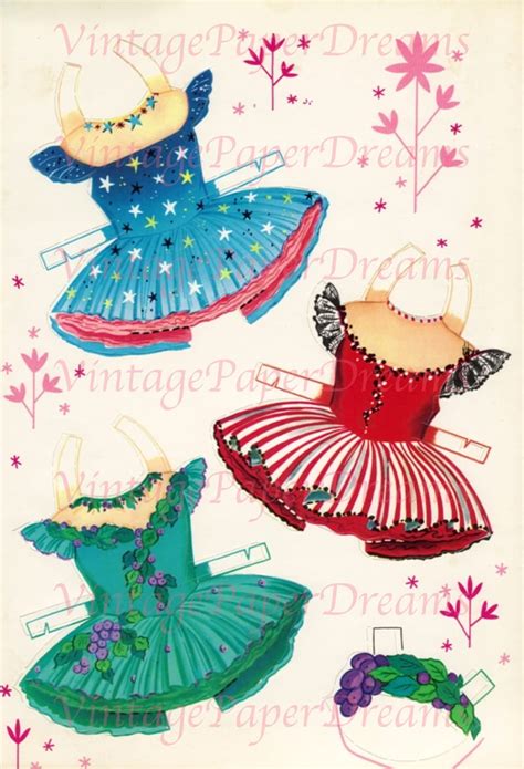 Vintage Paper Doll Printable Pdf Ballet Ballerina Doll S Etsy Canada