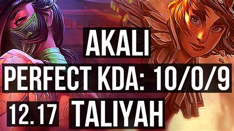 Akali Vs Taliyah Mid Legendary Games Euw Master