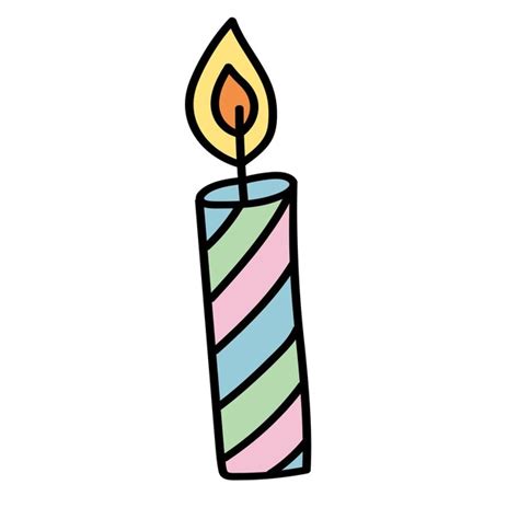 Premium Vector Doodle Sticker Holiday Candle For Cakes