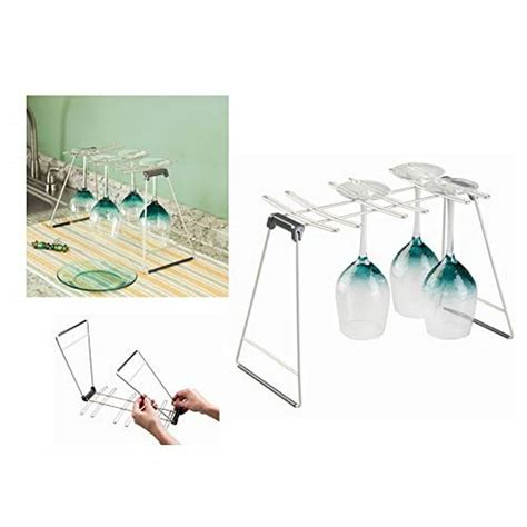 Interdesign Classico Free Standing Wine Glass Drying Rack For Kitchen Countertops Holds 6