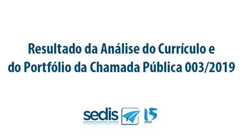 Divulgado o Resultado da Análise do Currículo e do Portfólio da Chamada