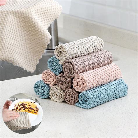 Buy Super Absorbent Microfiber Kitchen Dish Cloth Cleaning Towel Kitchen Tools At Affordable