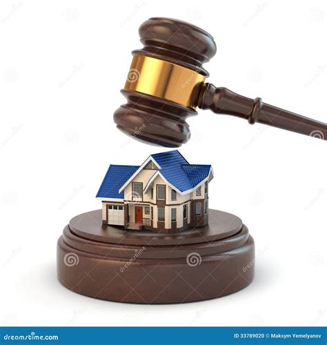 Auction. Gavel, Sound Block And House. Stock Illustration ...