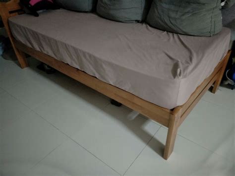 Wooden single bed, Furniture & Home Living, Furniture, Bed Frames ...