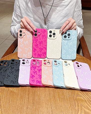 Amazon Hsimnsi Cute Bowknot Case Compatible With Iphone Pro Max Case Cute Heart Hot Pink