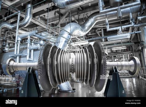 Steam Turbine Of Power Generator In An Industrial Thermal Power Plant