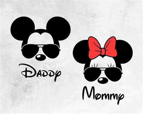 Mommy Daddy Mickey Minnie Mouse Glasses Sunglasses Svg Etsy