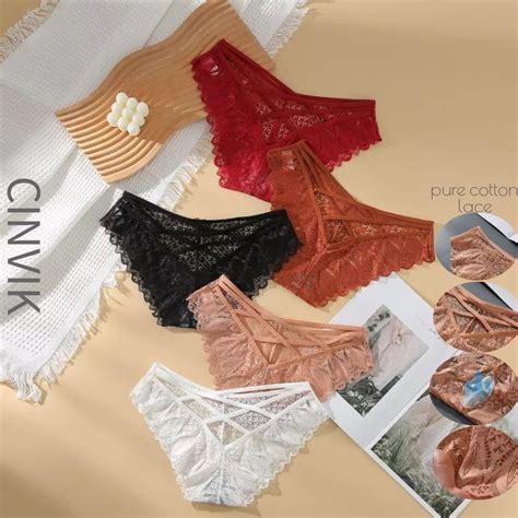 Cinvik Sexy Mesh Lace Lingerie Premium Quality Low Rise Panty Panties G Strings Shopee Philippines
