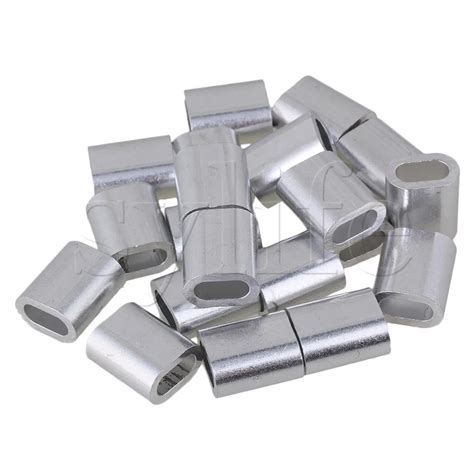 20 Pcs M6 Sliver Color Aluminum Sleeves Clip Oval Wire Rope Ferrule