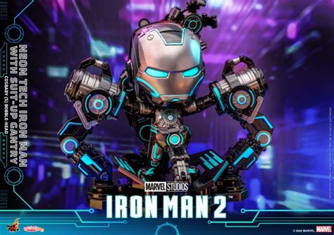 Hot Toys Neon Tech Iron Man With Suit Up Gantry Cosbaby Figures