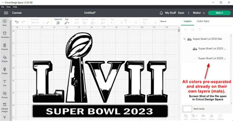 Super Bowl 2023 Logo - SVG Graphic & Layered Cut File for Cricut