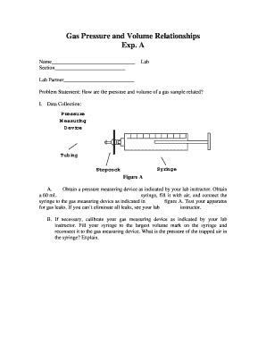 Fillable Online Intro Chem Okstate Gas Pressure And Volume