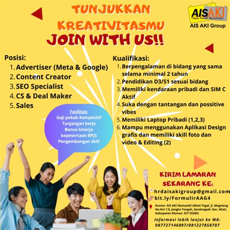 Lowongan Kerja Advertiser Content Creator SEO Specialist CS