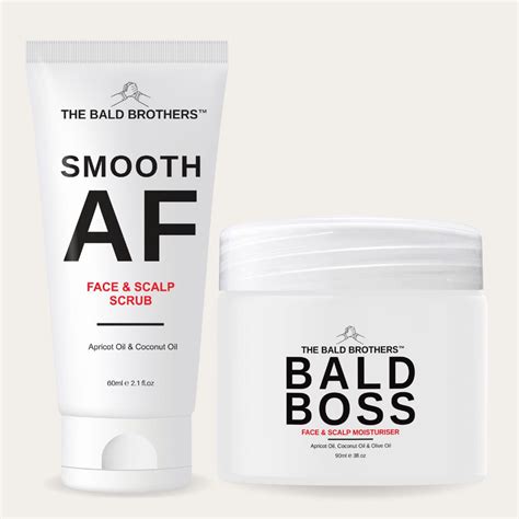 Bald Head Care T Set Matte Bald Head Moisturiser And Scalp Exfoliate Scrub Complete Natural