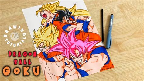 How To Draw Dragon Ball Z Characters Son Goku Youtube