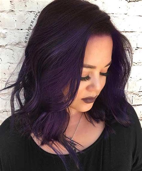 41 Bold And Trendy Dark Purple Hair Color Ideas Stayglam Dark Purple Hair Color Dark Purple