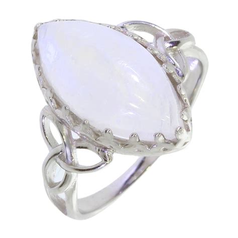 Bague Pl En Pierre De Lune V Ritable Bijoux En Argent Rhodi