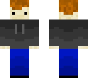 Boy with Black Hoodie Brown Hair | Minecraft Skin