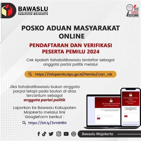 Bawaslu Mojokerto Nama Dan Nik Warga Dicatut Sebagai Keanggotaan