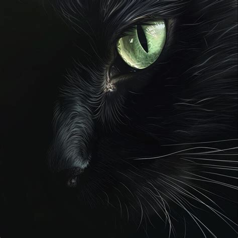 Wallpaper Of Mysterious Black Cat Premium Ai Generated Image