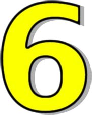 number 6 yellow - /signs_symbol/alphabets_numbers/outlined_numbers ...