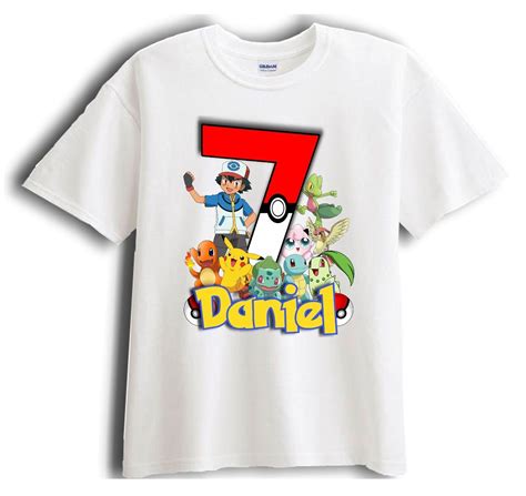 New Personalized Character Pokemon Birthday Shirt Ebay