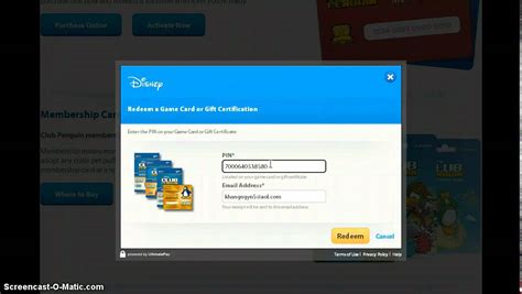 Club Penguin How To Redeem A Membership Card Youtube