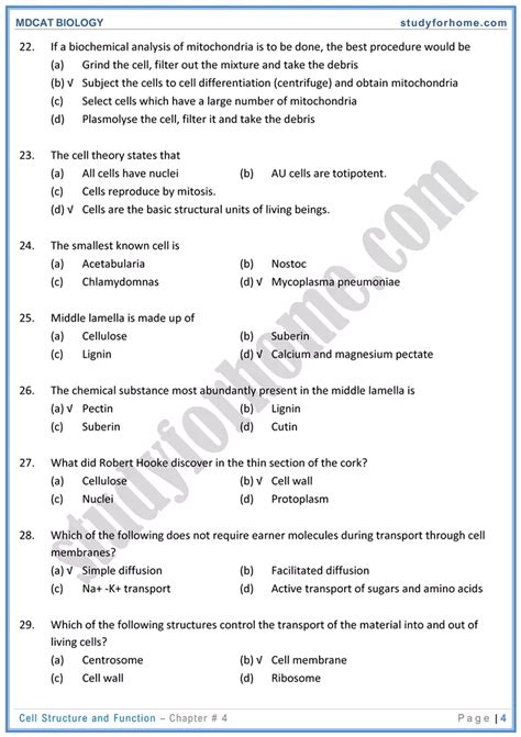 Mdcat Biology Chap Cell Structure And Function