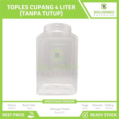 Jual Toples Cupang 4 Liter 4000ml Kotak TANPA TUTUP MINIMAL 10 PCS