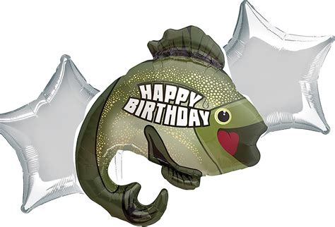 Bass Fish Happy Birthday Balloon Bouquet