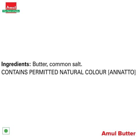 Flavor Salted Amul Butter Pasteurized Gm Carton Quantity Per Pack