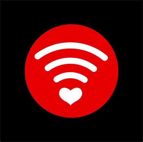 Premium Vector The Red Heart Valentine Wifi Vector Symbol