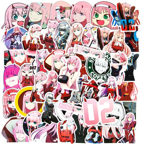 Buy Darling In The Franxx Zero Two Sticker 50pcs Vinyl Waterproof 02 Anime Stickers Laptop