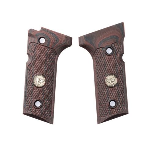 GRIPS BERETTA VERTEC 92 96 CHECKERED G10 BLACK CHERRY