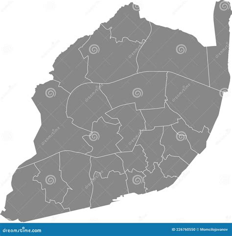 Mappa Grigia Delle Parrocchie Civili Del Portogallo Di Lisbona