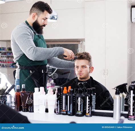 Hairdresser Doing New Haircut Stock Image Image Of Professional