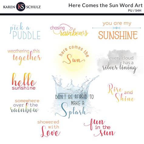 Here Comes The Sun Word Art Karen Schulz