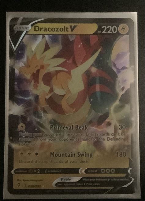 Pok Mon Tcg Dracozolt V Evolving Skies Holo Ultra Rare Near