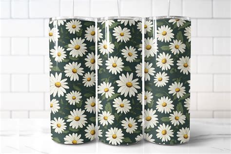 Daisies 20oz Skinny Tumbler Wrap Graphic By Creationx Space · Creative