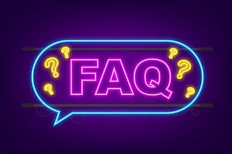 Premium Vector Frequently Asked Questions Faq Banner Neon Icon