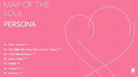 BTS Revela La Lista De Canciones De Map Of The Soul Persona