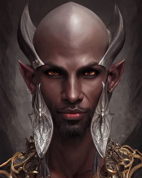 A Male Dark Elf Pirate Fantasy Character Portrait Stable Diffusion