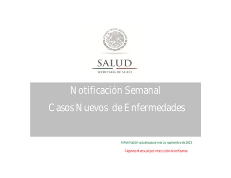 Notificación Semanal Casos Nuevos de Enfermedades