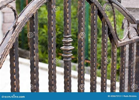 Wrought Iron Fence Stock Image Image Of Bent Pole Architecture