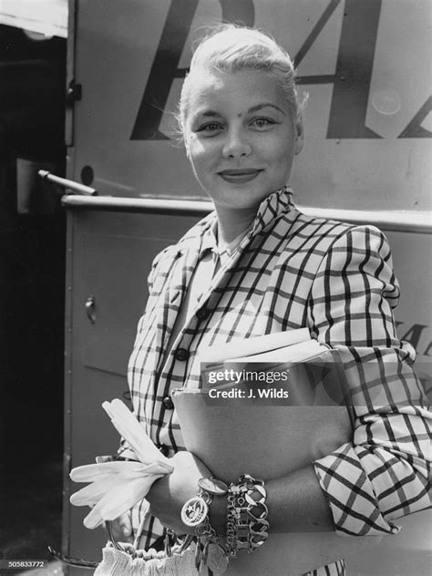 Actress Barbara Payton Pictured Arriving In Britain To Film The Four