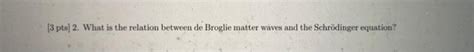 Solved 3 Pts 2 What Is The Relation Between De Broglie Chegg